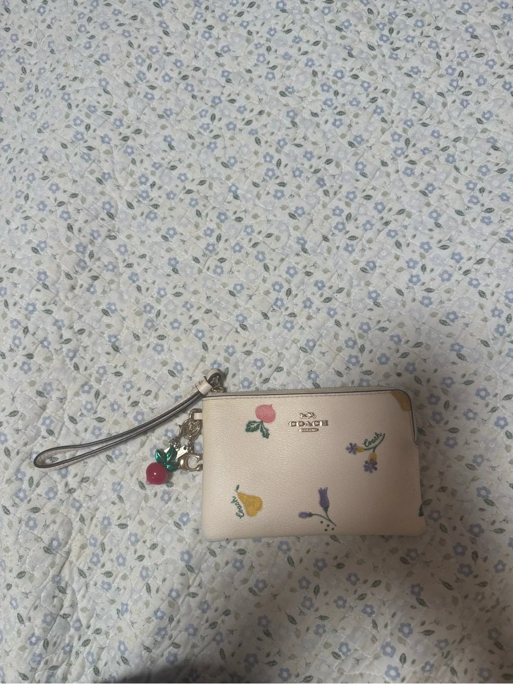 Coach Beige Zip Card Case Wristlet